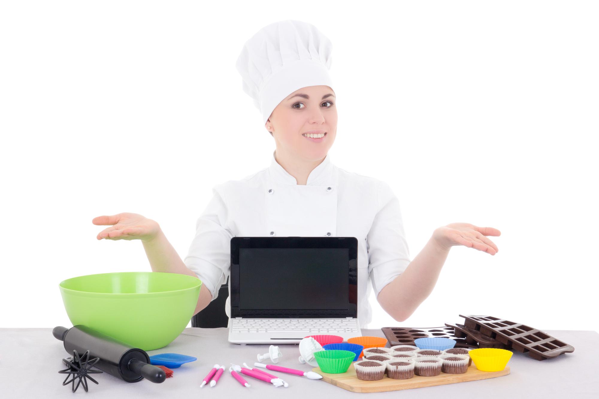 Classe virtuale con chef e studenti